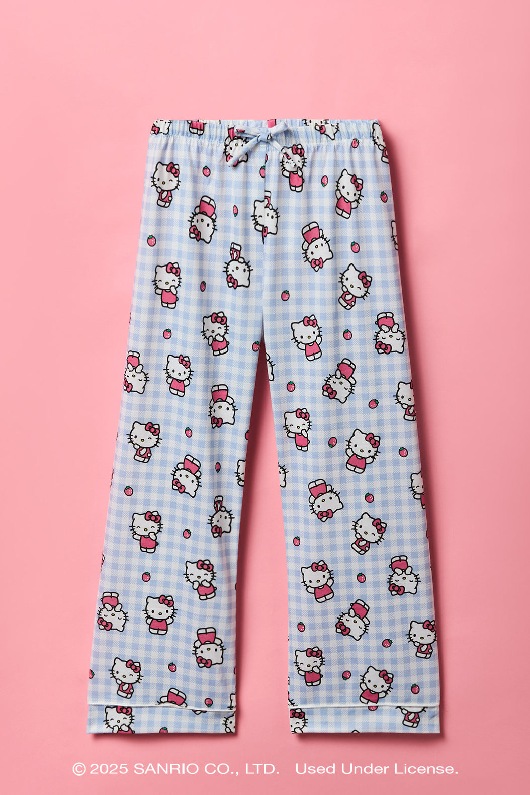 Alt View 4. Hello Kitty® Girls Button-Up Top & Pant Pajama Set - Blue