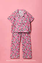 Hello Kitty® Girls Button-Up Top & Pant Pajama Set