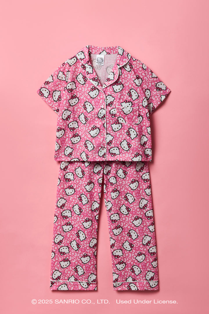 Pyjama 2 Pièces Charmmy Kitty Taille 12 Mois - Neuf En Coffret Rose 100% Coton