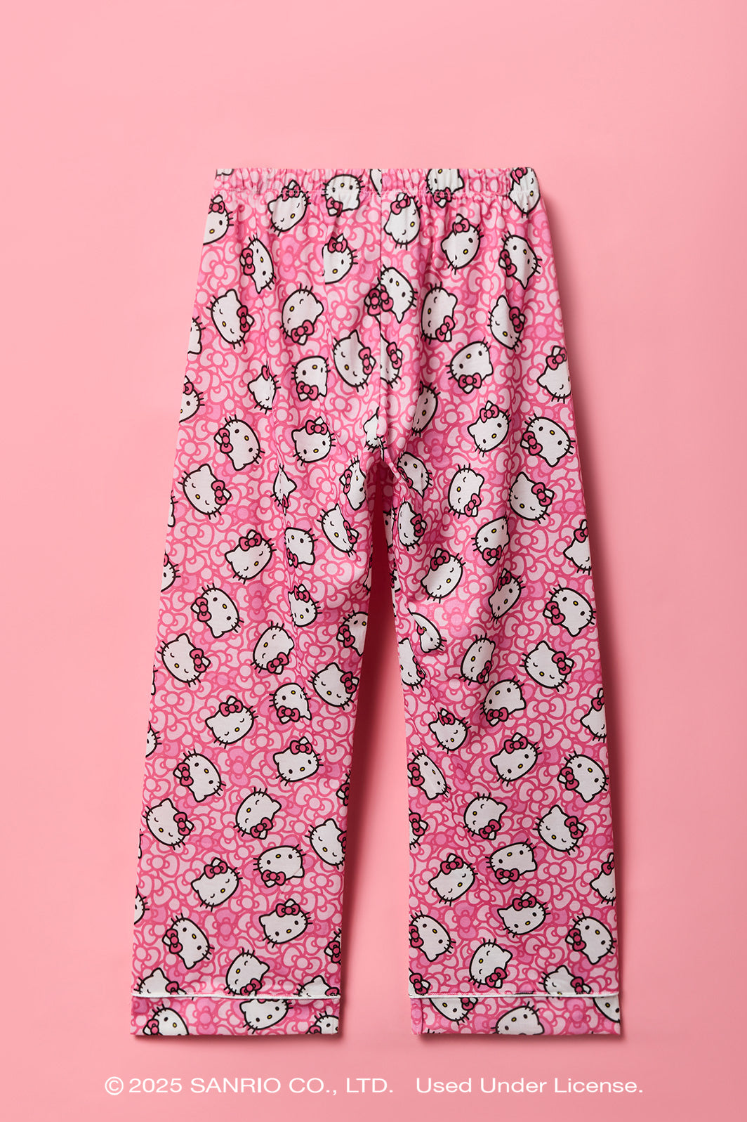 Alt View 5. Hello Kitty® Girls Button-Up Top & Pant Pajama Set - Pink