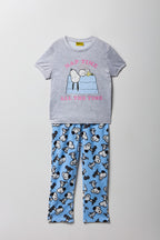 Girls Peanuts Snoopy T-Shirt & Plush Pant Pajama Set