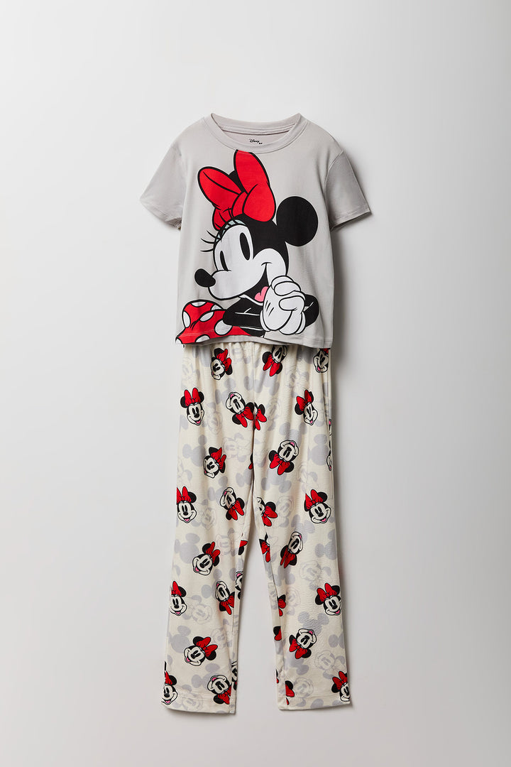 Ensemble pyjama avec t-shirt à imprimé Minnie Mouse et pantalon en peluche pour fille