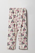 Girls Minnie Mouse Print Plush Pajama Pant