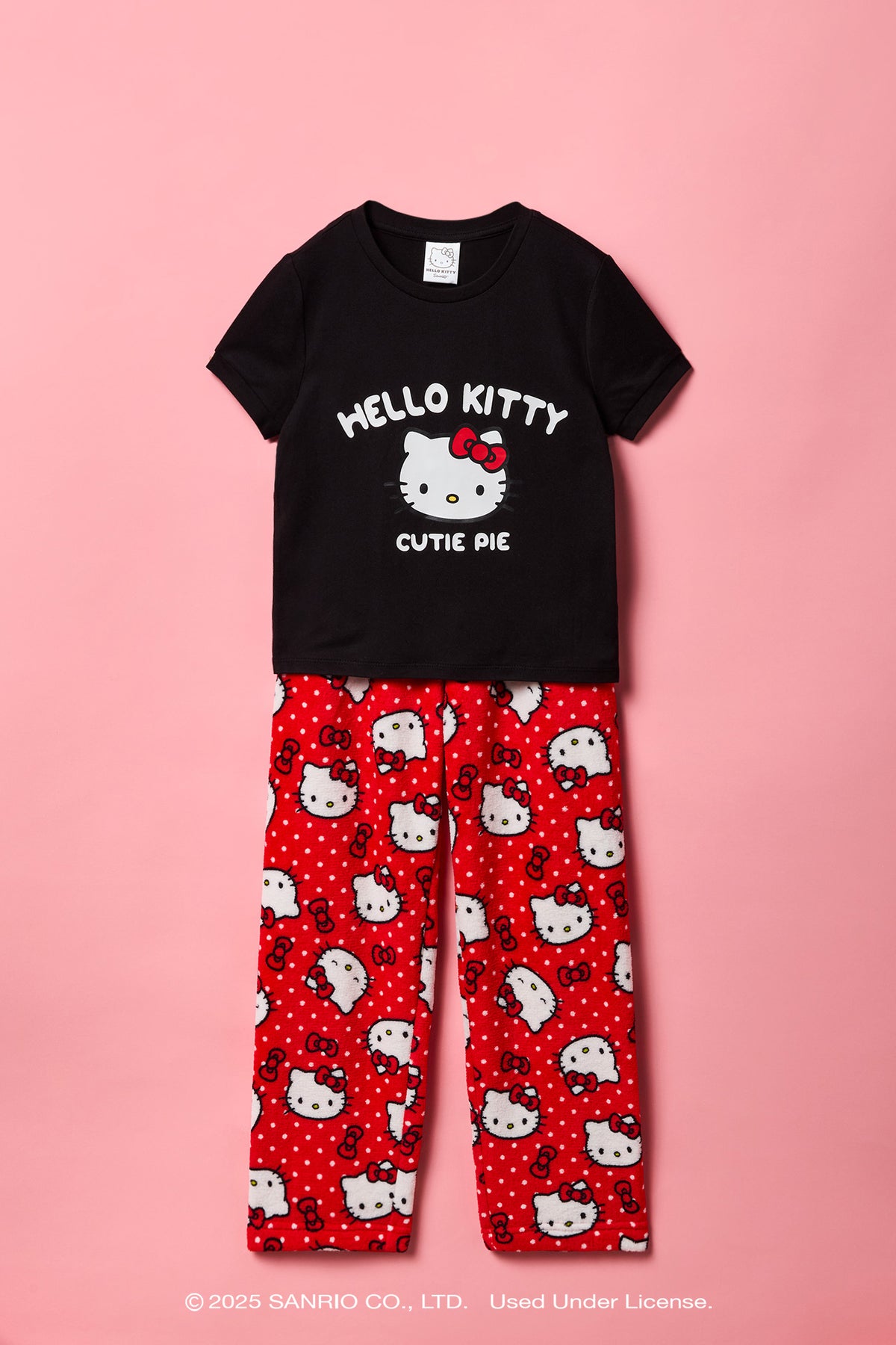 Hello Kitty® Girls T-Shirt & Plush Pant Pajama Set - Red