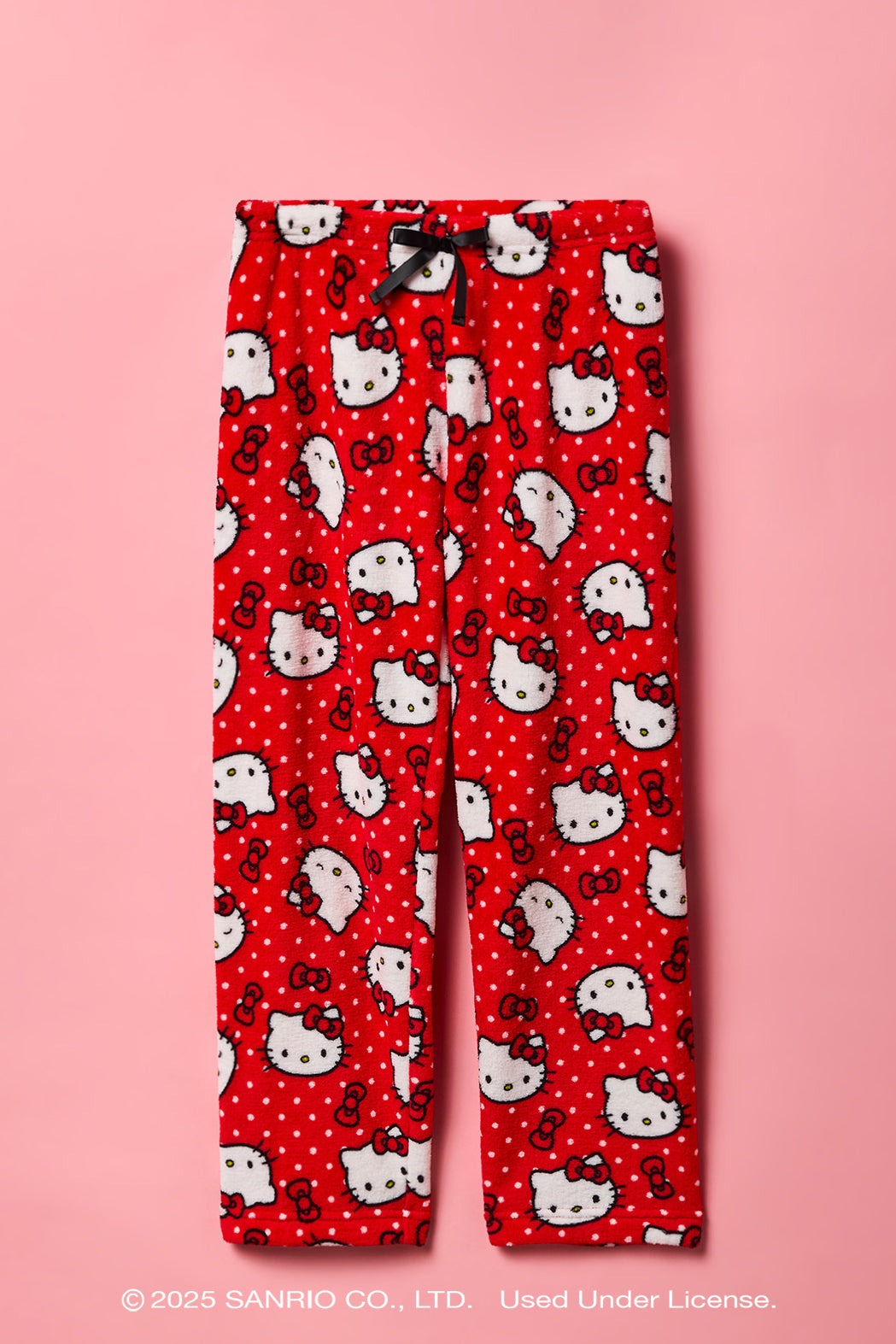 Alt View 4. Hello Kitty® Girls T-Shirt & Plush Pant Pajama Set - Red