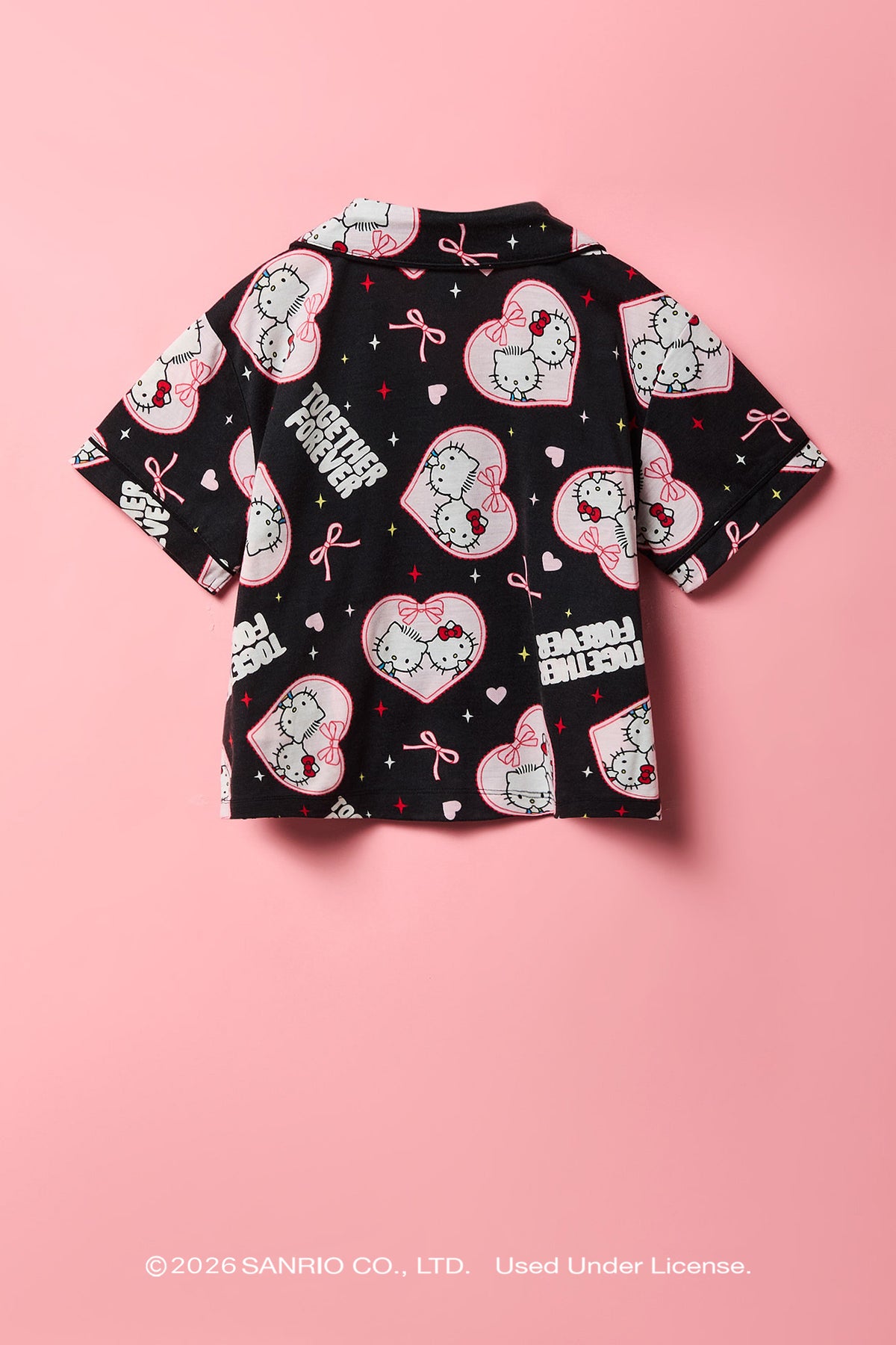 Alt View 3. Hello Kitty® & Dear Daniel™ Girls Top & Pant Pajama Set - Black