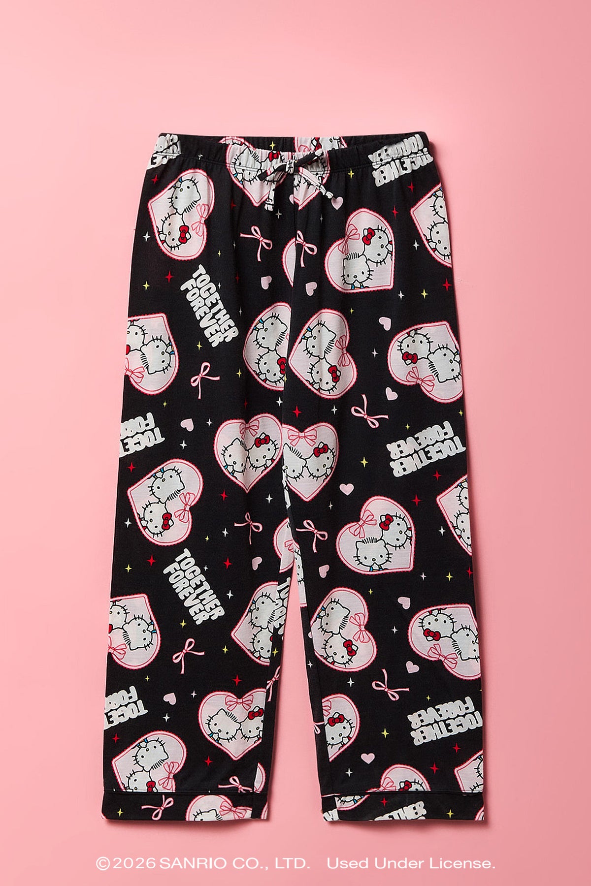 Alt View 4. Hello Kitty® & Dear Daniel™ Girls Top & Pant Pajama Set - Black