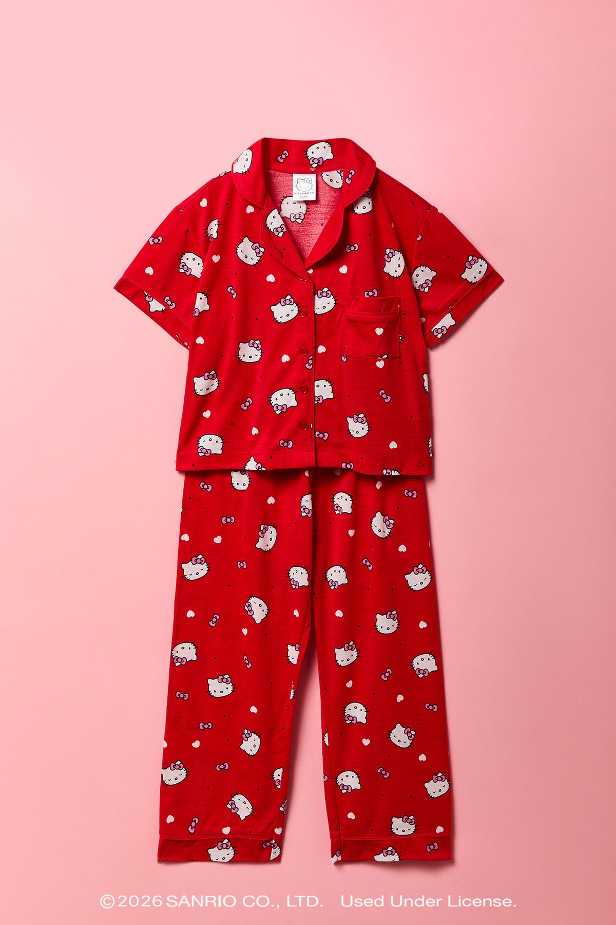 Hello Kitty® Girls Top & Pant Pajama Set - Red