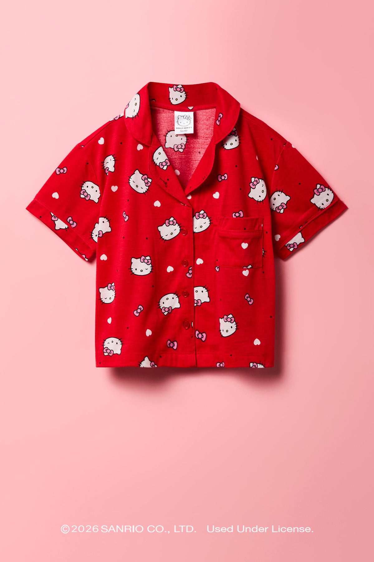 Alt View 2. Hello Kitty® Girls Top & Pant Pajama Set - Red
