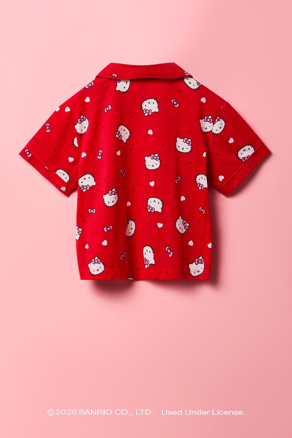 Alt View 3. Hello Kitty® Girls Top & Pant Pajama Set - Red