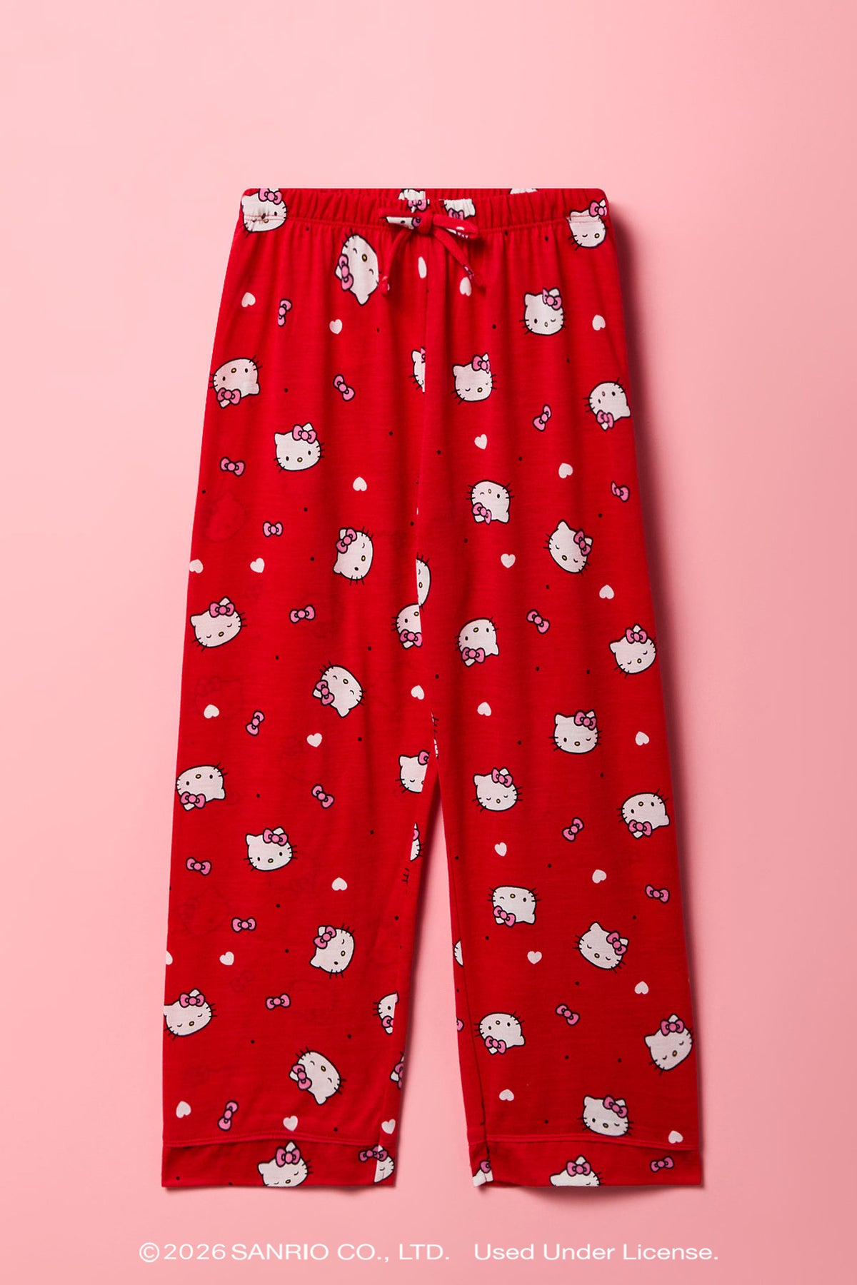 Alt View 4. Hello Kitty® Girls Top & Pant Pajama Set - Red