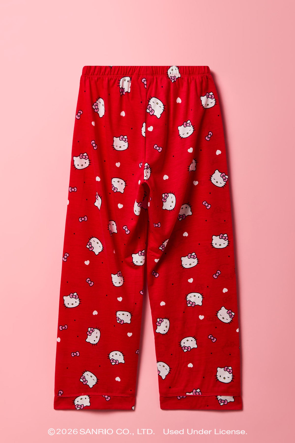 Alt View 5. Hello Kitty® Girls Top & Pant Pajama Set - Red