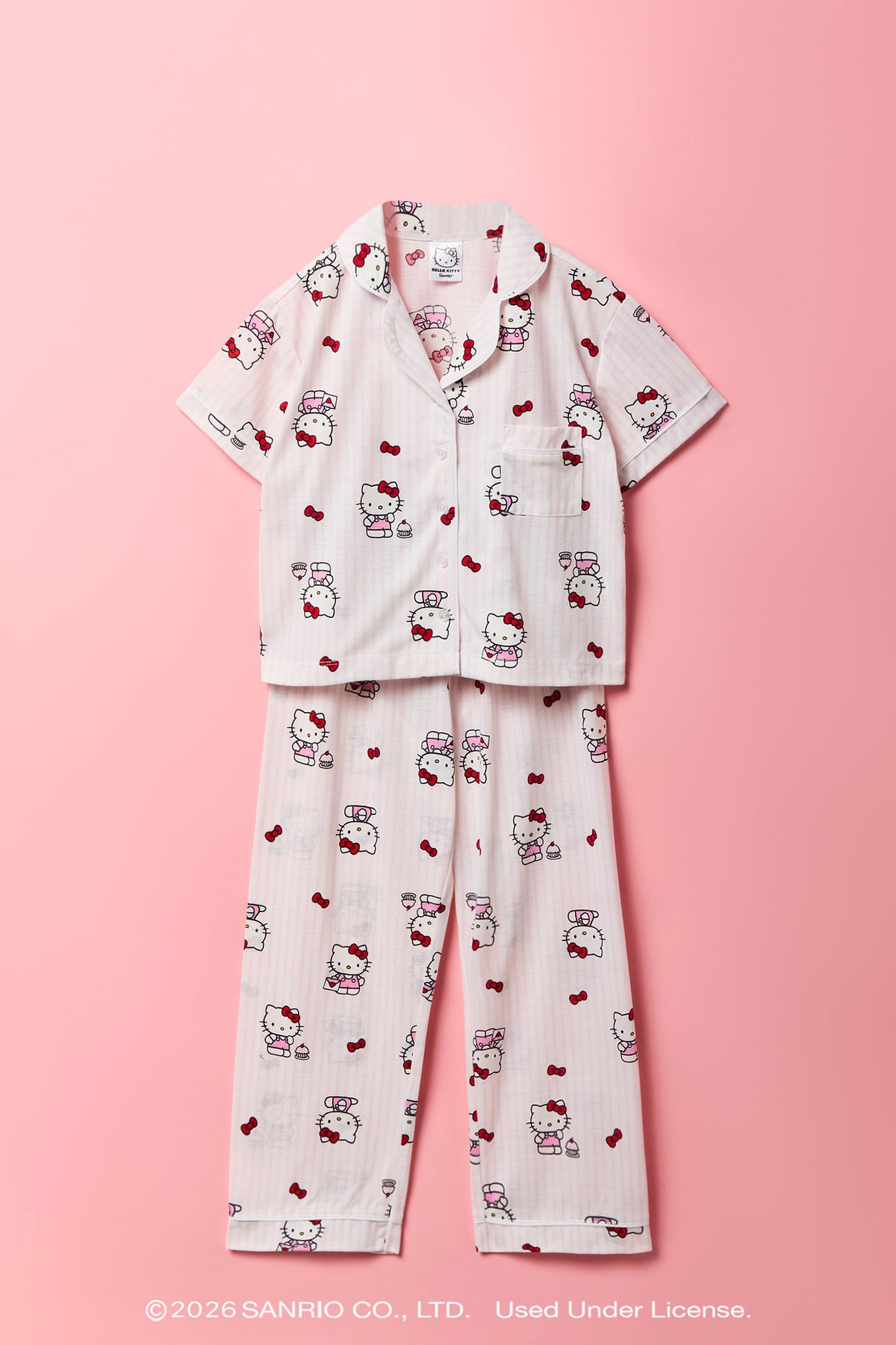 Hello Kitty® Girls Top & Pant Pajama Set - Pink