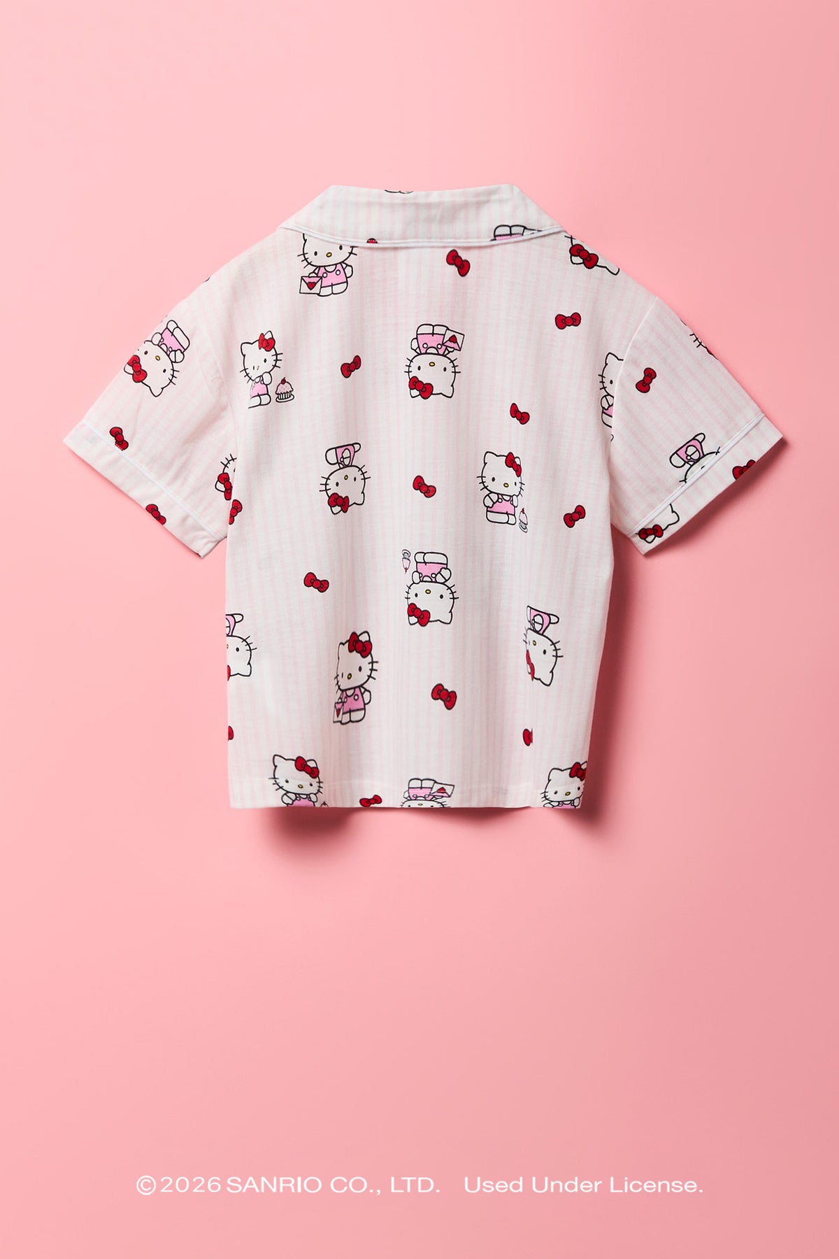 Alt View 3. Hello Kitty® Girls Top & Pant Pajama Set - Pink