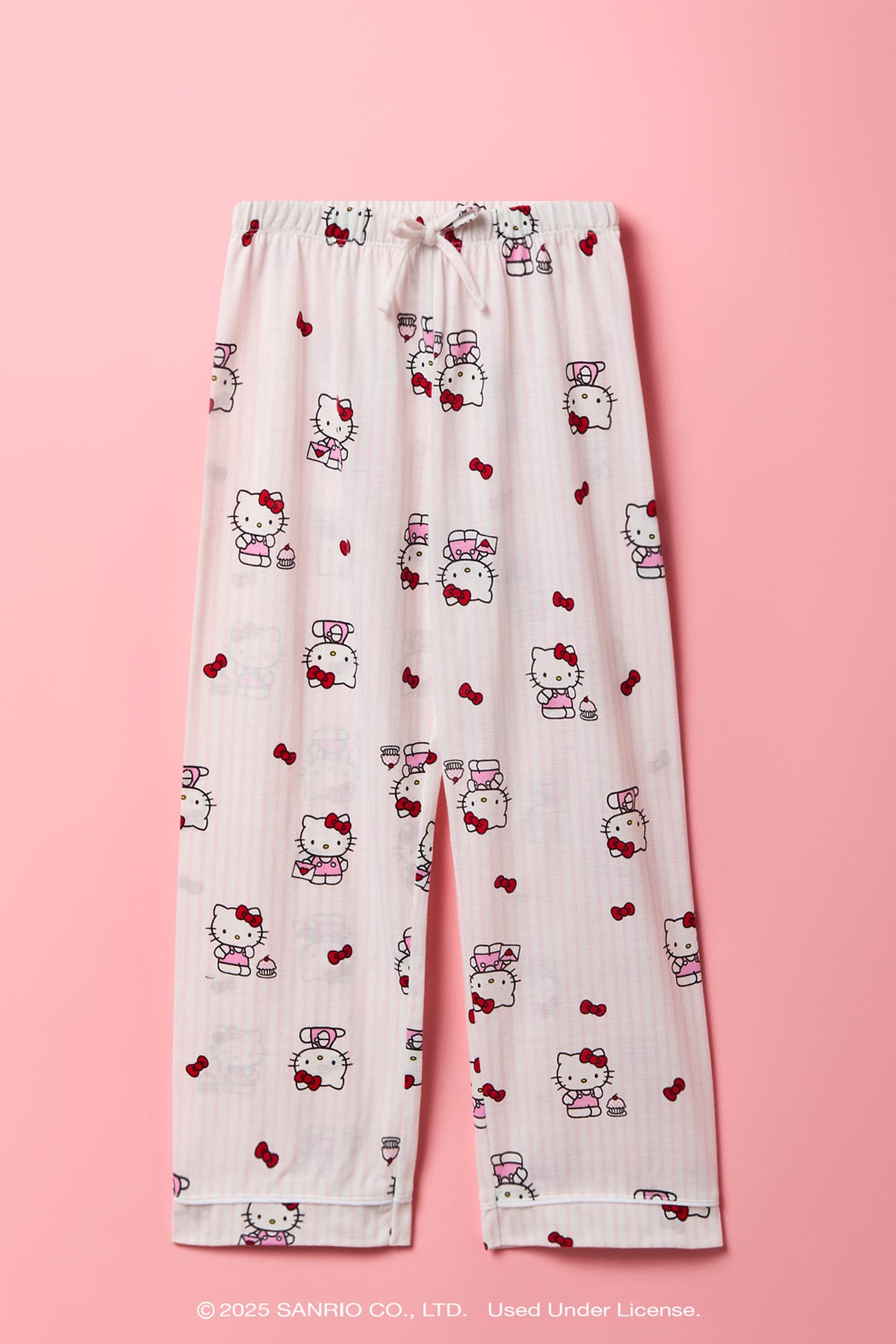Alt View 4. Hello Kitty® Girls Top & Pant Pajama Set - Pink