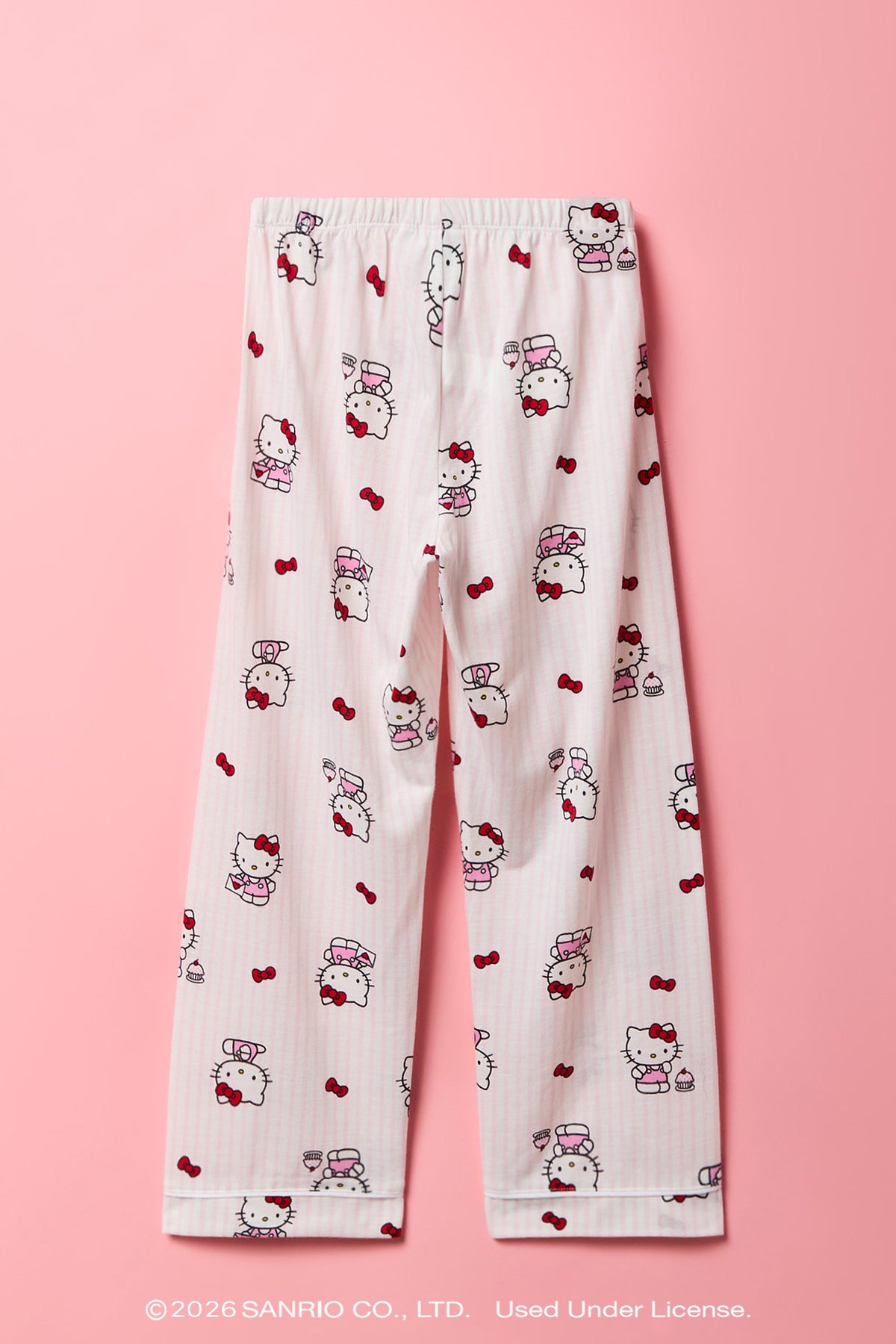 Alt View 5. Hello Kitty® Girls Top & Pant Pajama Set - Pink