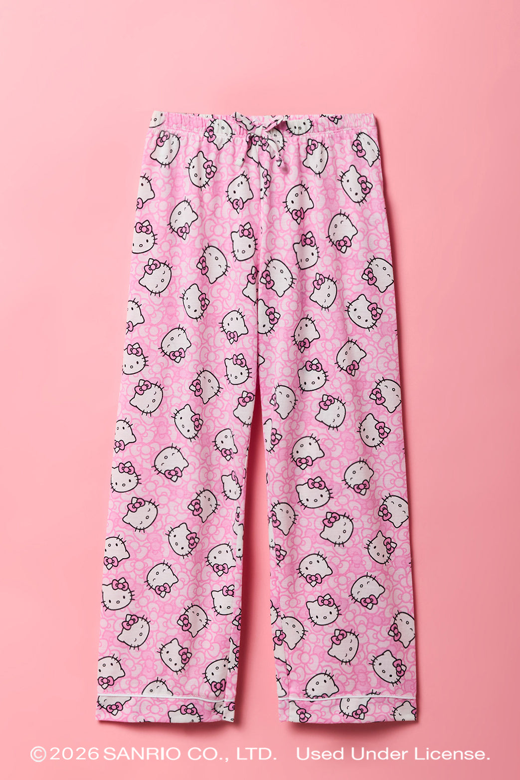 Alt View 4. Hello Kitty® Girls Printed Button-Up Top & Pant Pajama Set - Pink