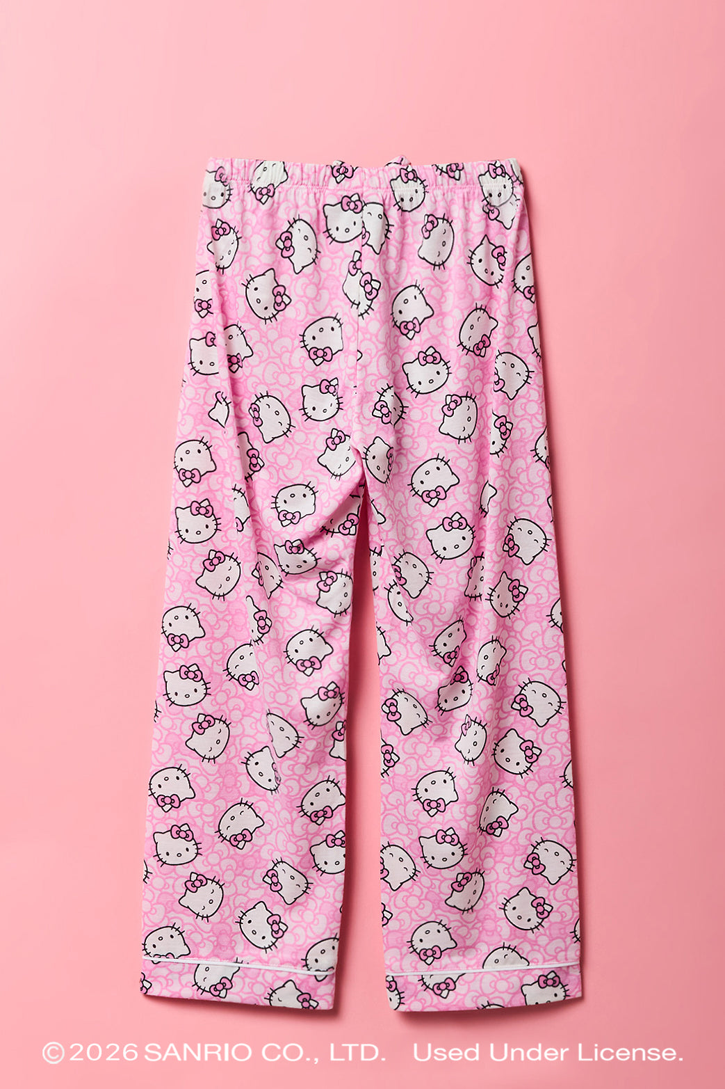 Alt View 5. Hello Kitty® Girls Printed Button-Up Top & Pant Pajama Set - Pink