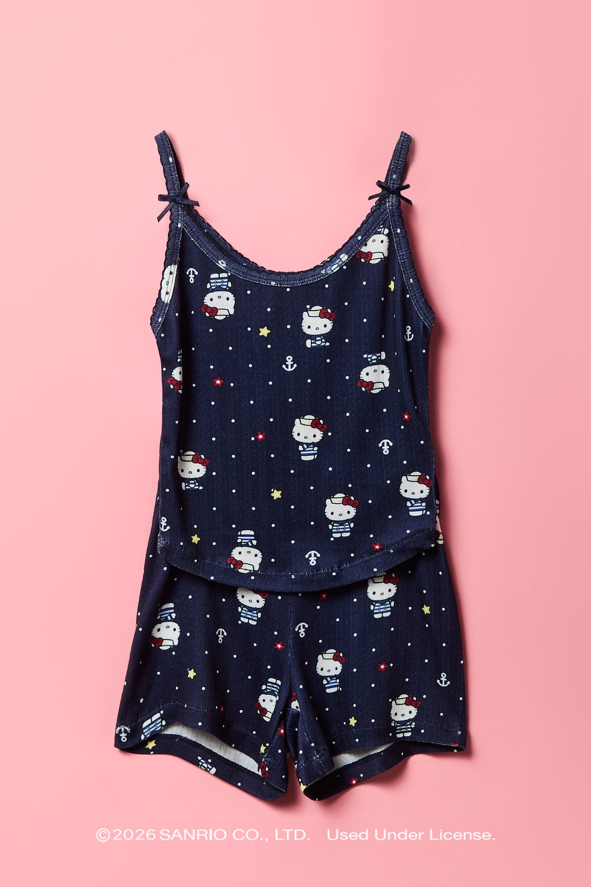 Hello Kitty® Girls Pointelle Tank & Short Pajama Set - Navy