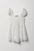 Girls Printed Mesh Dress Romper