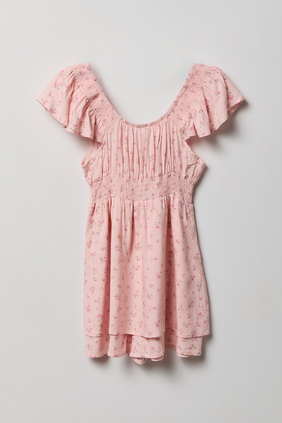 Vue alternative 2. Combi-short à taille smockée pour fille