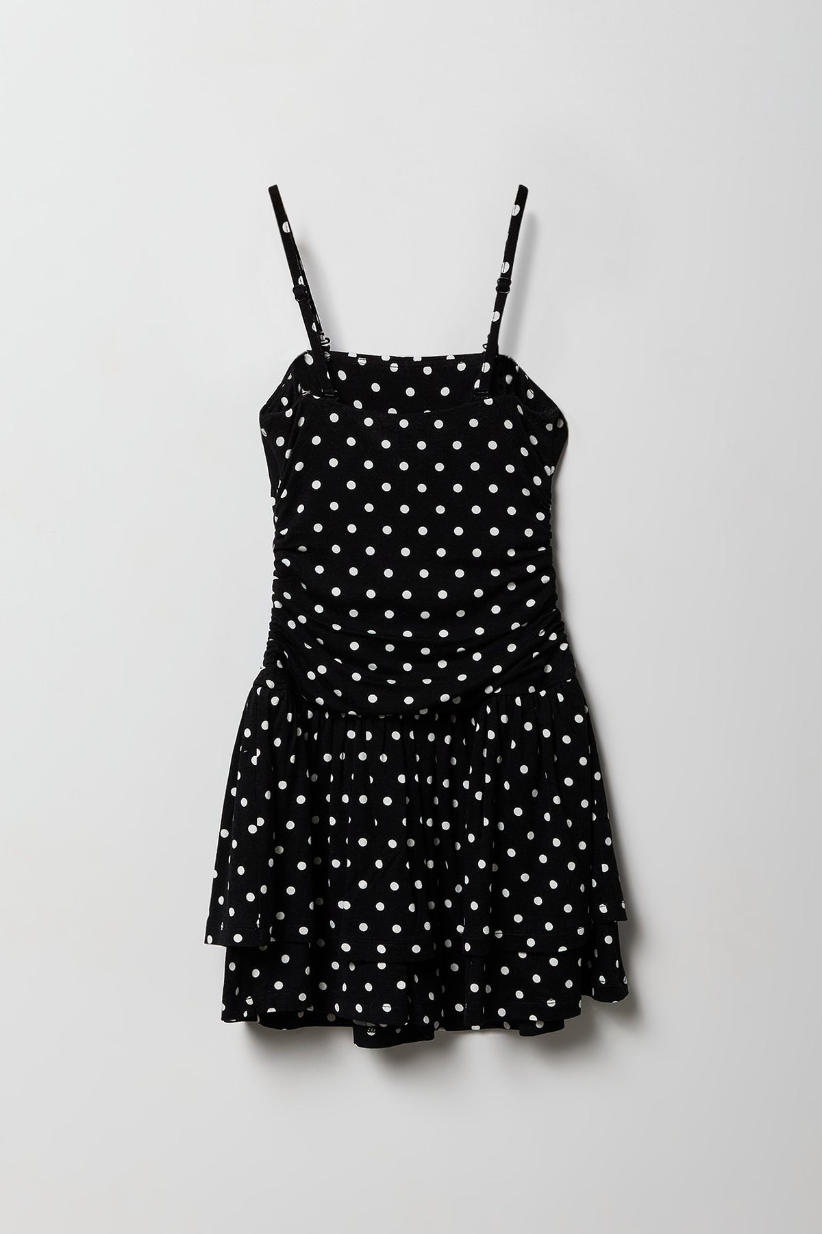 Alt View 2. Girls Double Layer Romper - Black