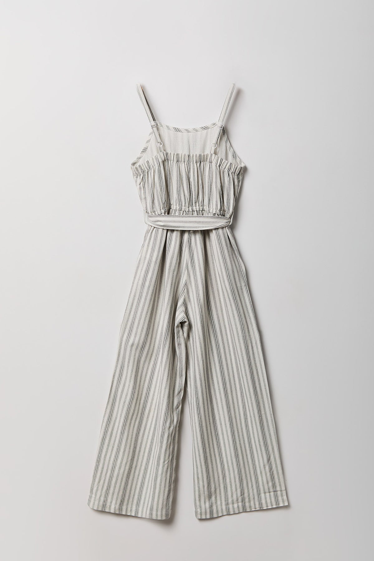 Vue alternative 2. Justaucorps à jambe large en mélange de lin avec ceinture pour fille