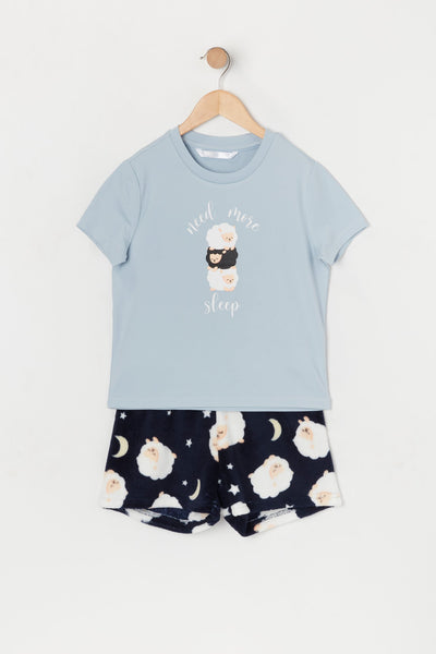 Girls Need More Sleep Graphic Plush Pajama Set