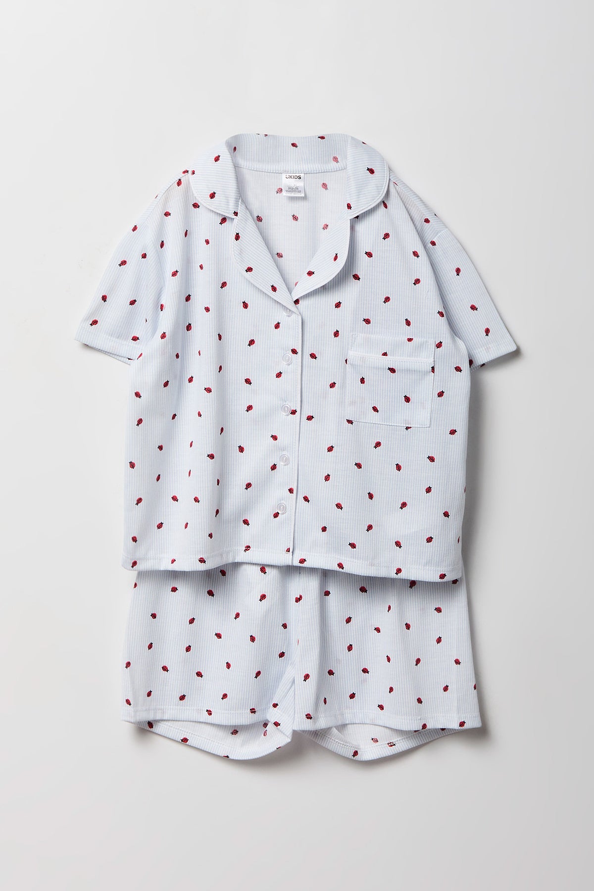 Ensemble pyjama avec haut boutonné imprimé et short pour fille
