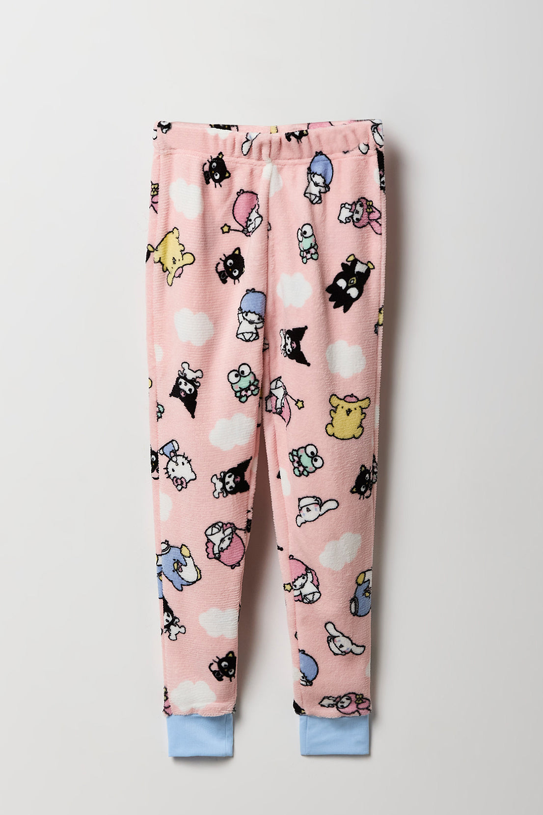 Girls Hello Kitty T-Shirt & Plush Pant 2 Piece Pajama Set