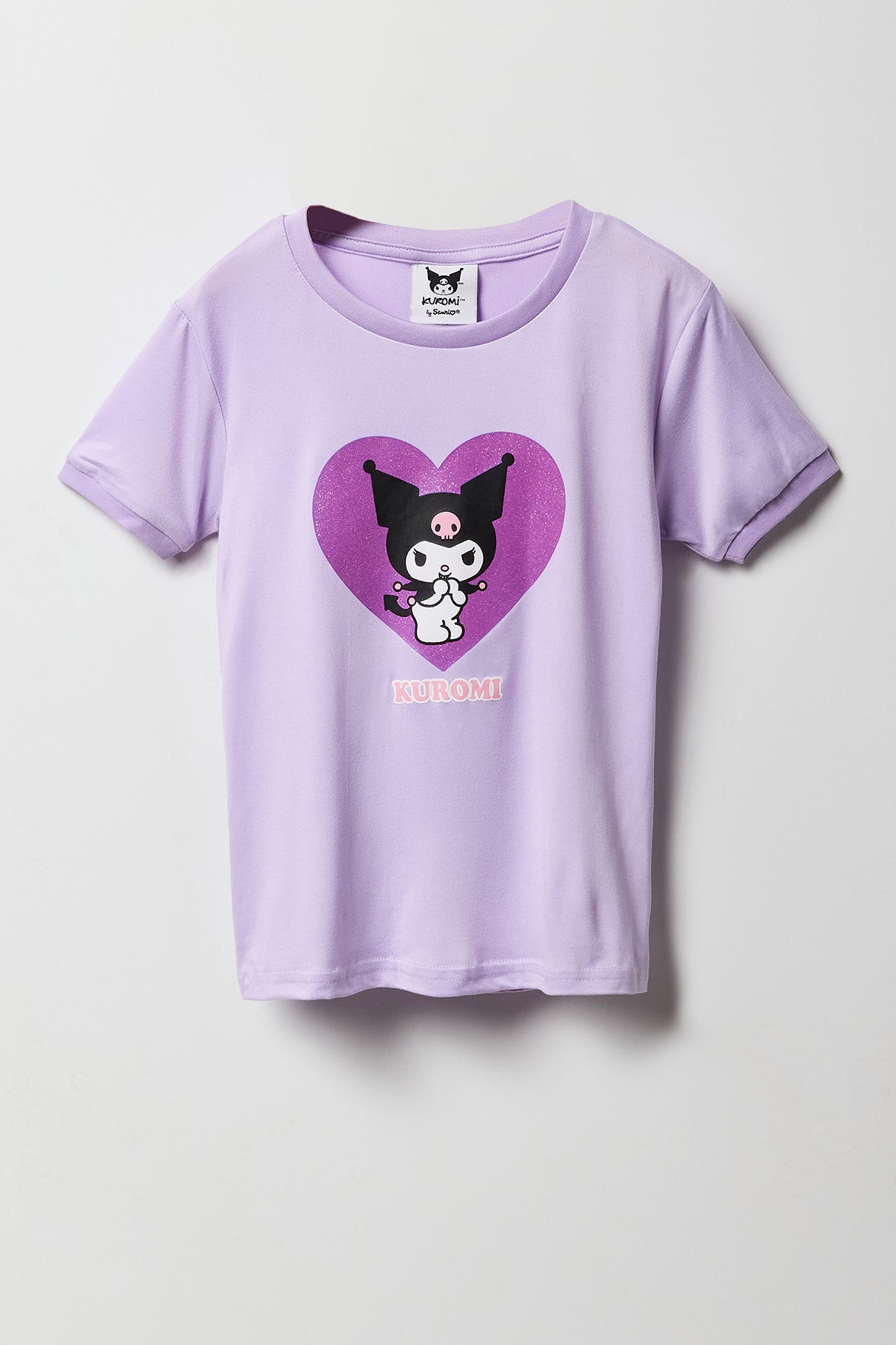 Girls Kuromi T-Shirt & Plush Pant 2 Piece Pajama Set