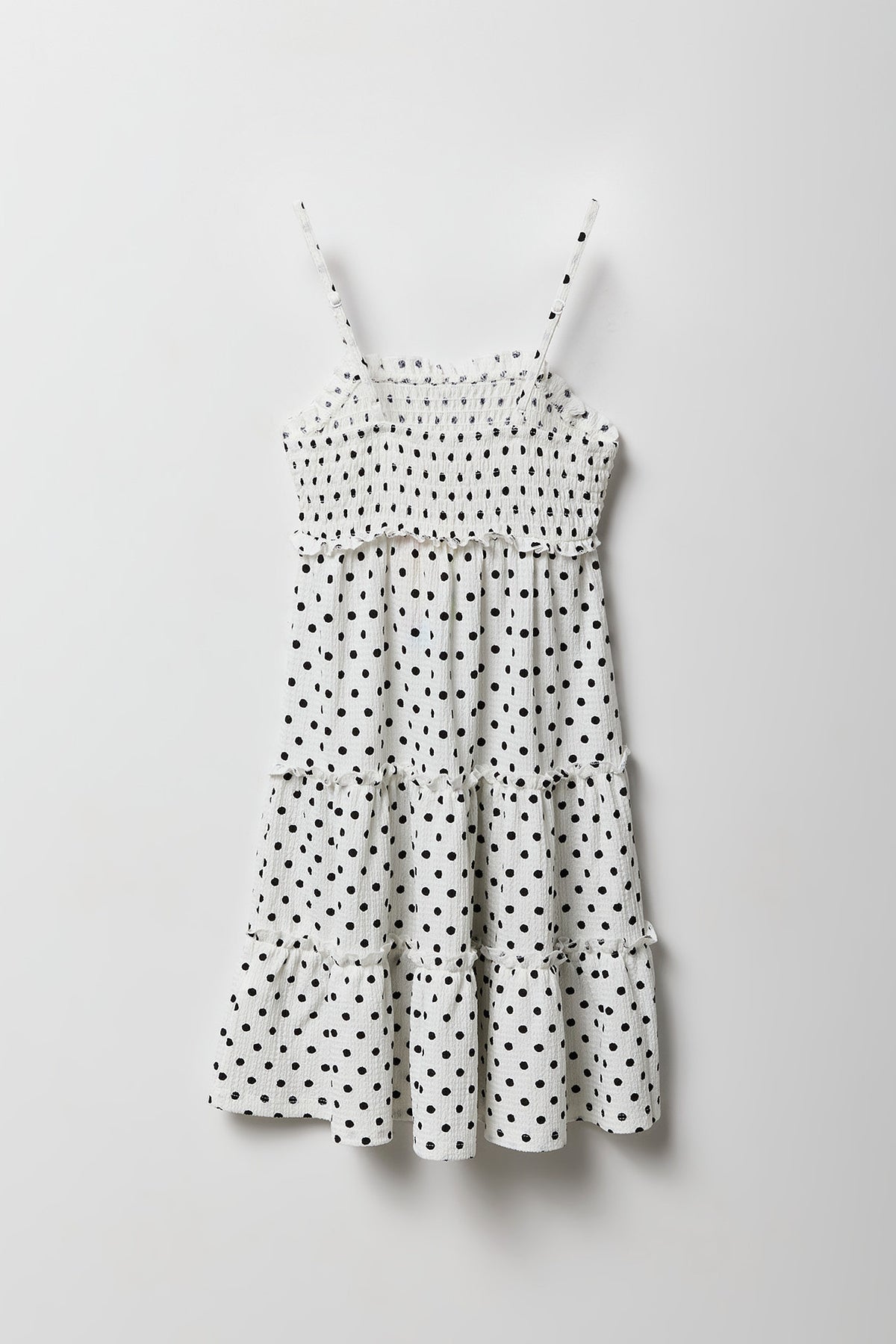 Alt View 2. Girls Textured Tiered Dress - Off White