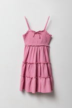 Girls Textured Tiered Dress