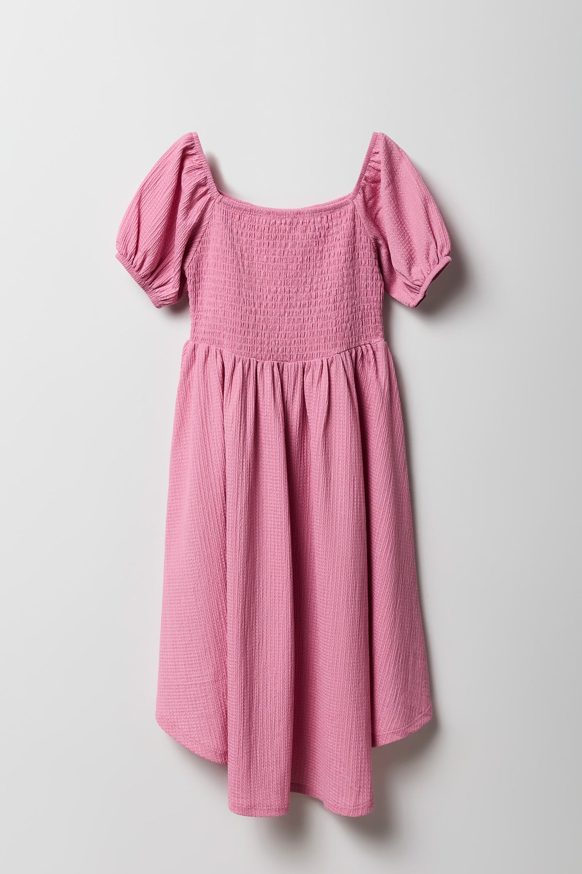 Alt View 2. Girls Puff Sleeve High-Low Dress - Mauve