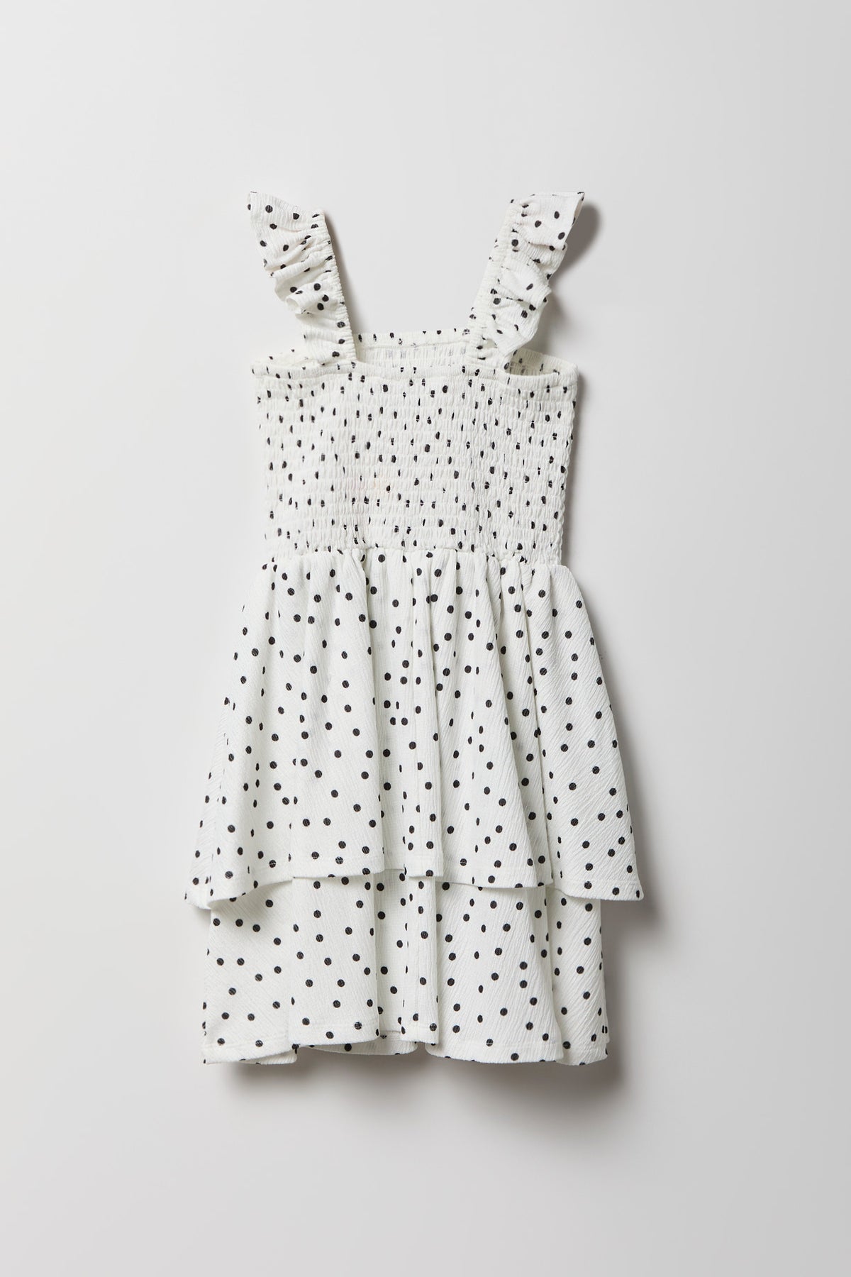 Alt View 2. Girls Smocked Tiered Dress - White