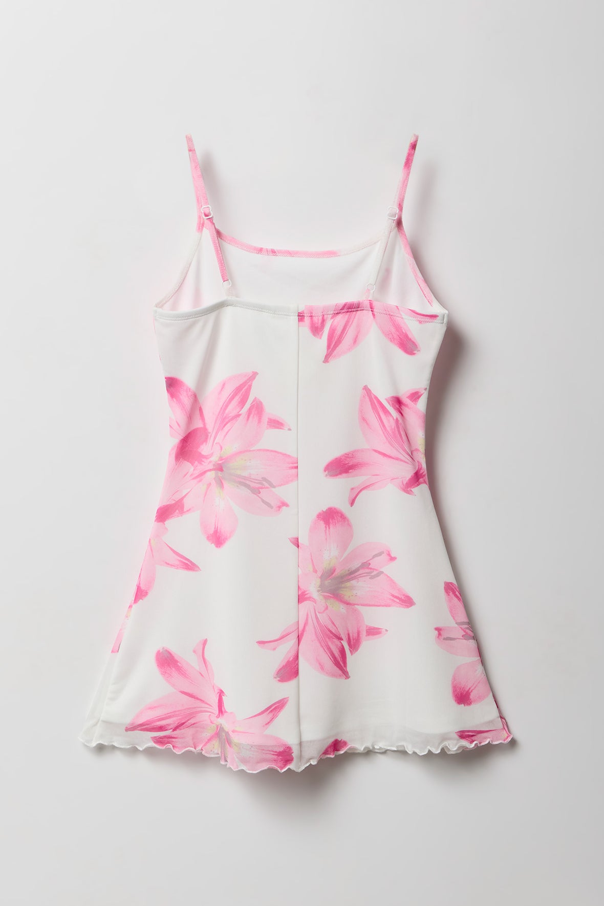 Alt View 2. Girls Floral Mesh Cami Dress - White