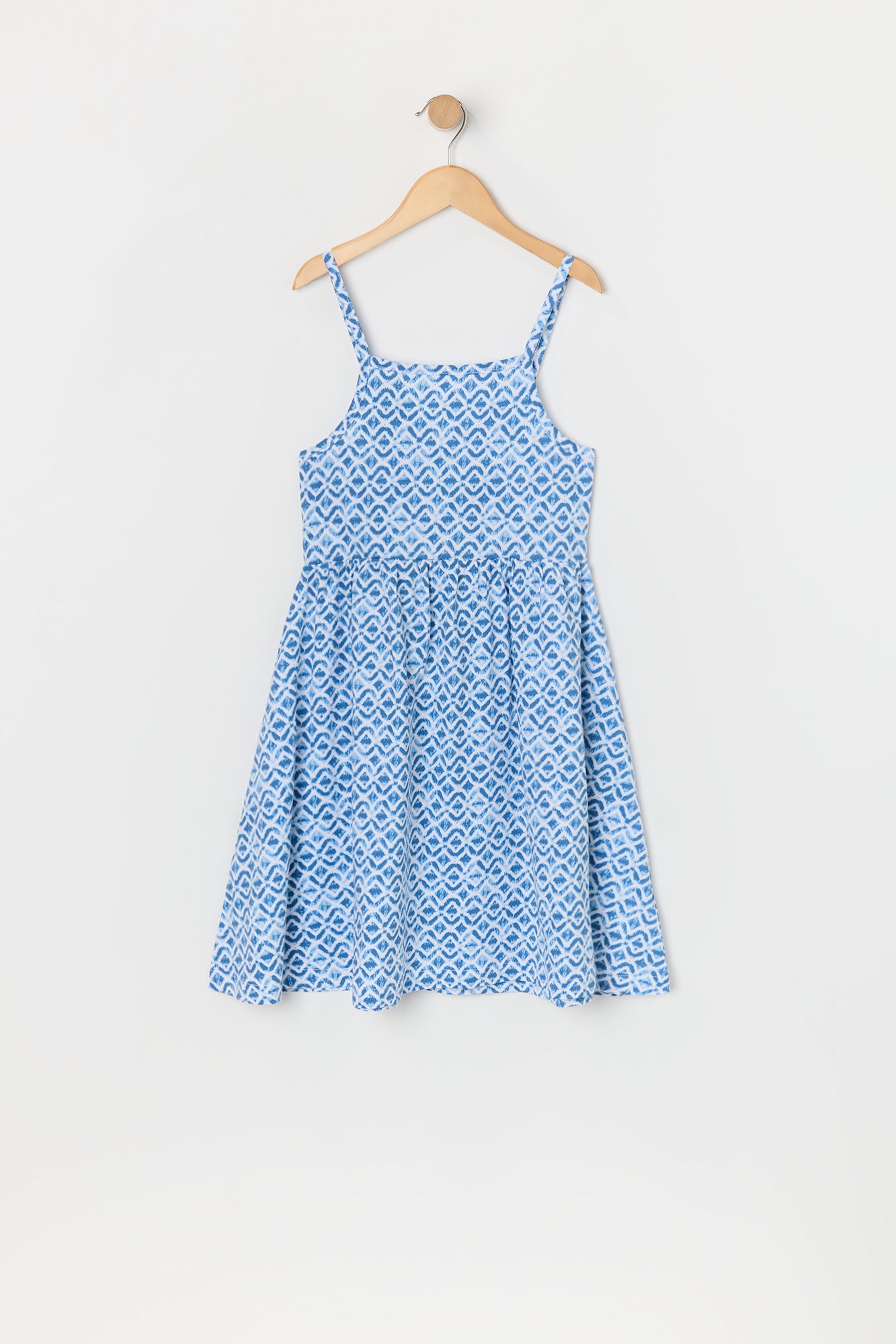 Girls Blue Print Cami Dress