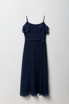 Robe maxi enveloppante en mousseline à épaule dégagée pour filles