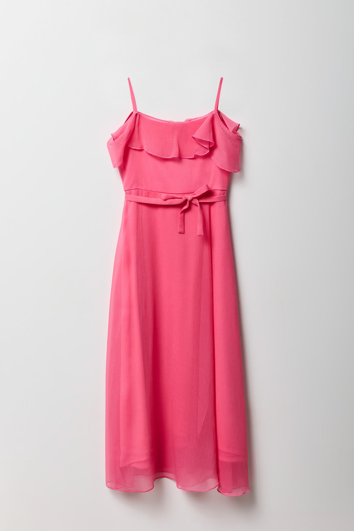 Vue alternative 2. Robe maxi enveloppante en mousseline à épaule dégagée pour filles