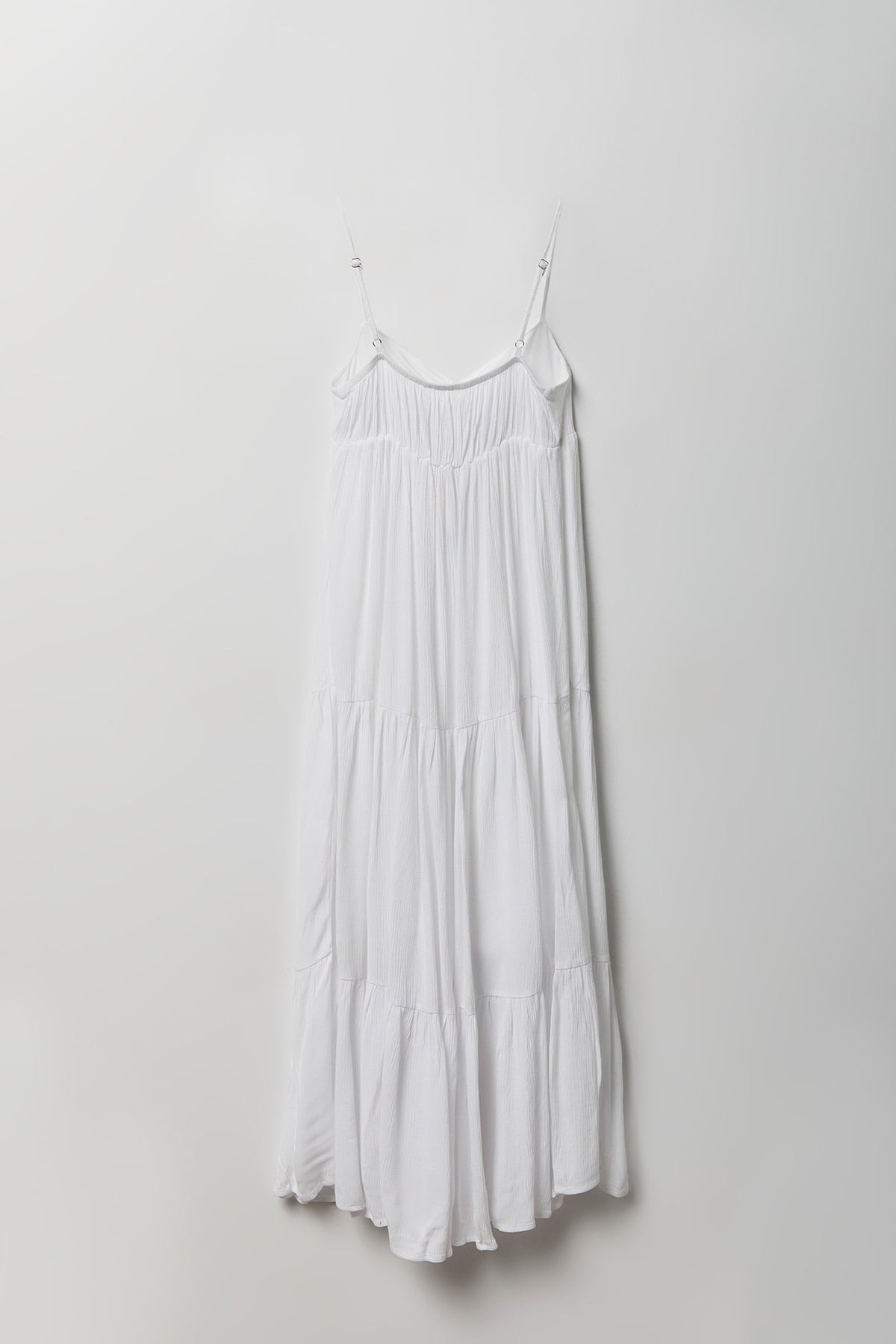 Alt View 2. Girls Cinched Tiered Maxi Dress - White