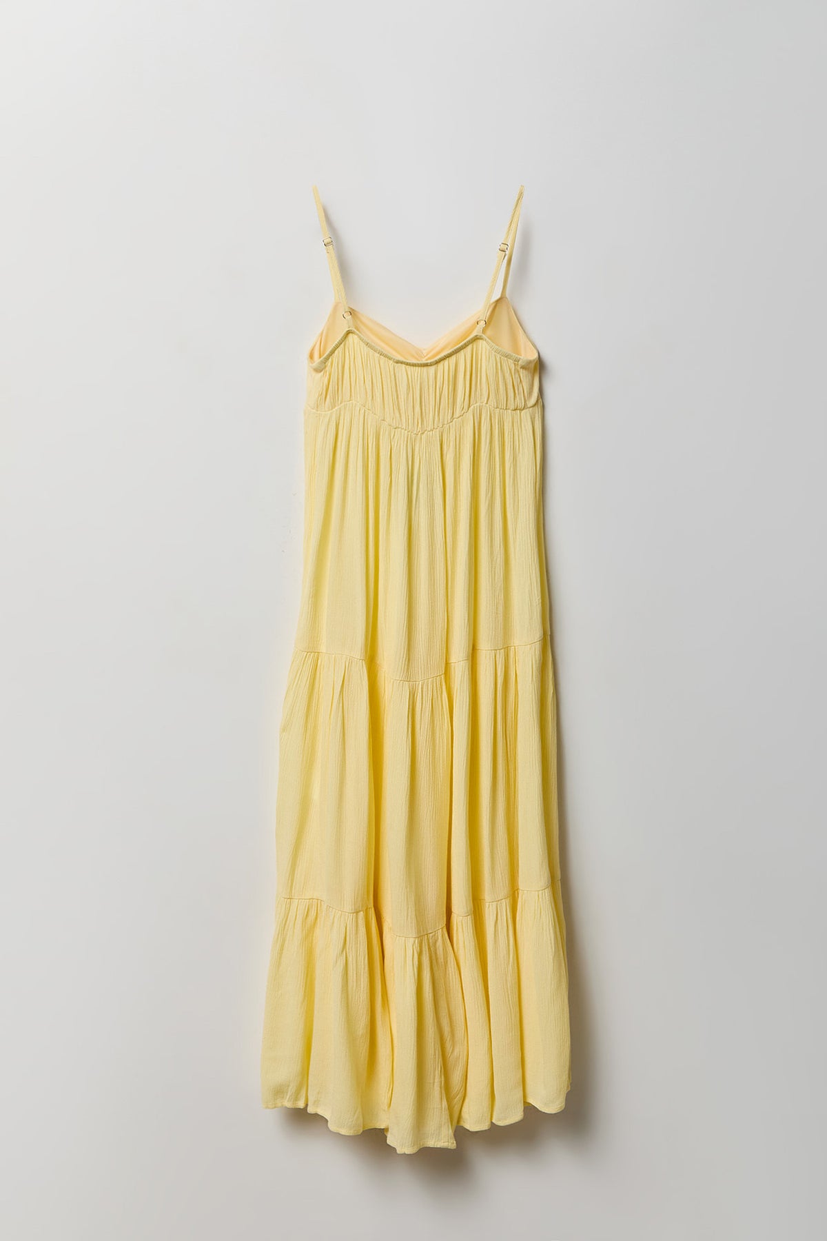 Alt View 2. Girls Cinched Tiered Maxi Dress - Pale Yellow