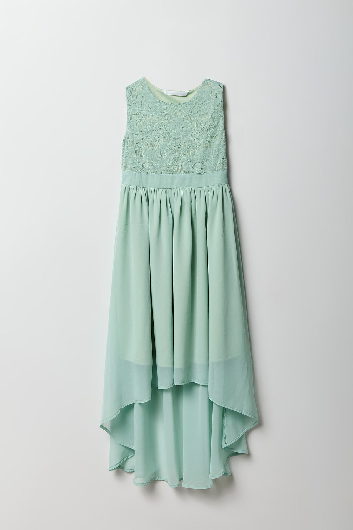Robe asymétrique en dentelle et chiffon pour fille