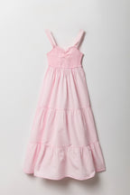 Girls Chambray Tiered Maxi Dress