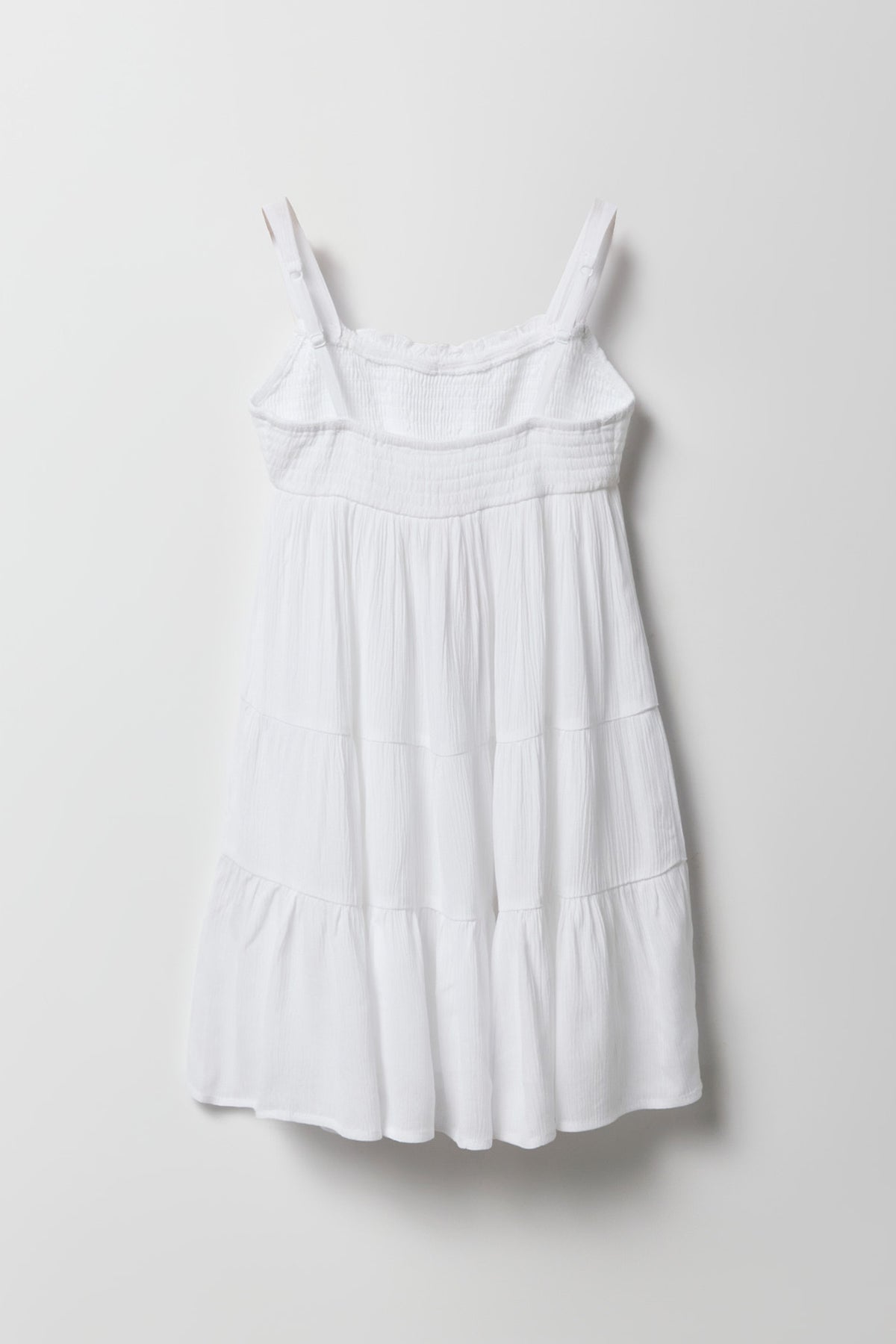 Alt View 2. Girls Tiered Dress - White