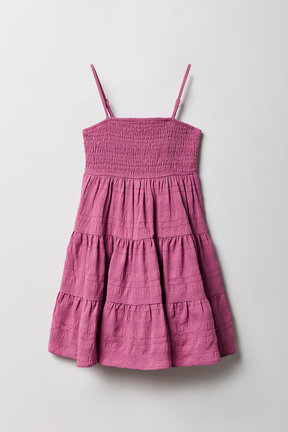 Robe volantée smockée en chiffon pour fille