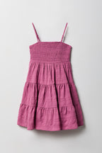 Robe volantée smockée en chiffon pour fille