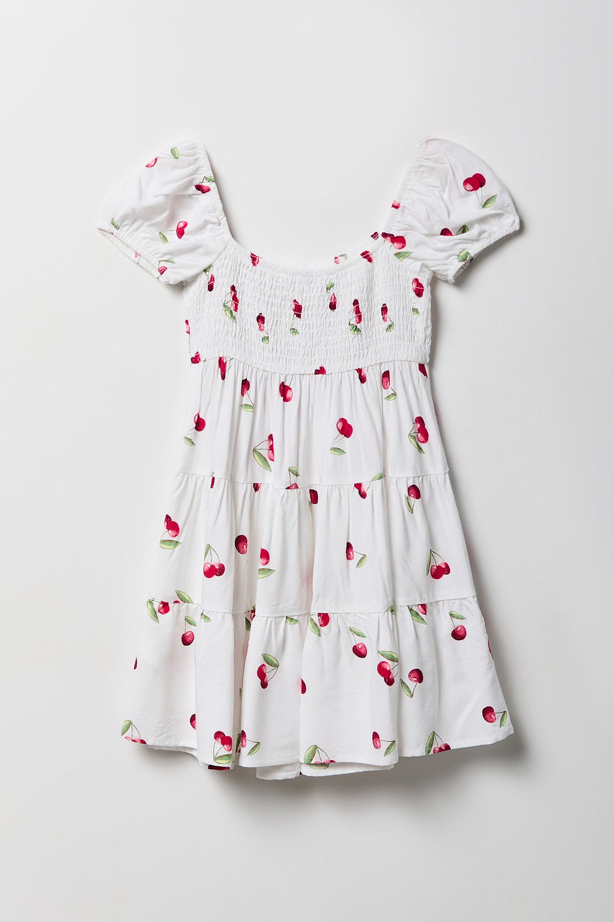 Vue alternative 2. Robe volantée smockée imprimée pour fille