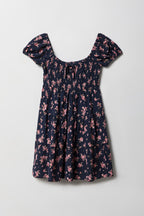 Robe volantée smockée imprimée pour fille