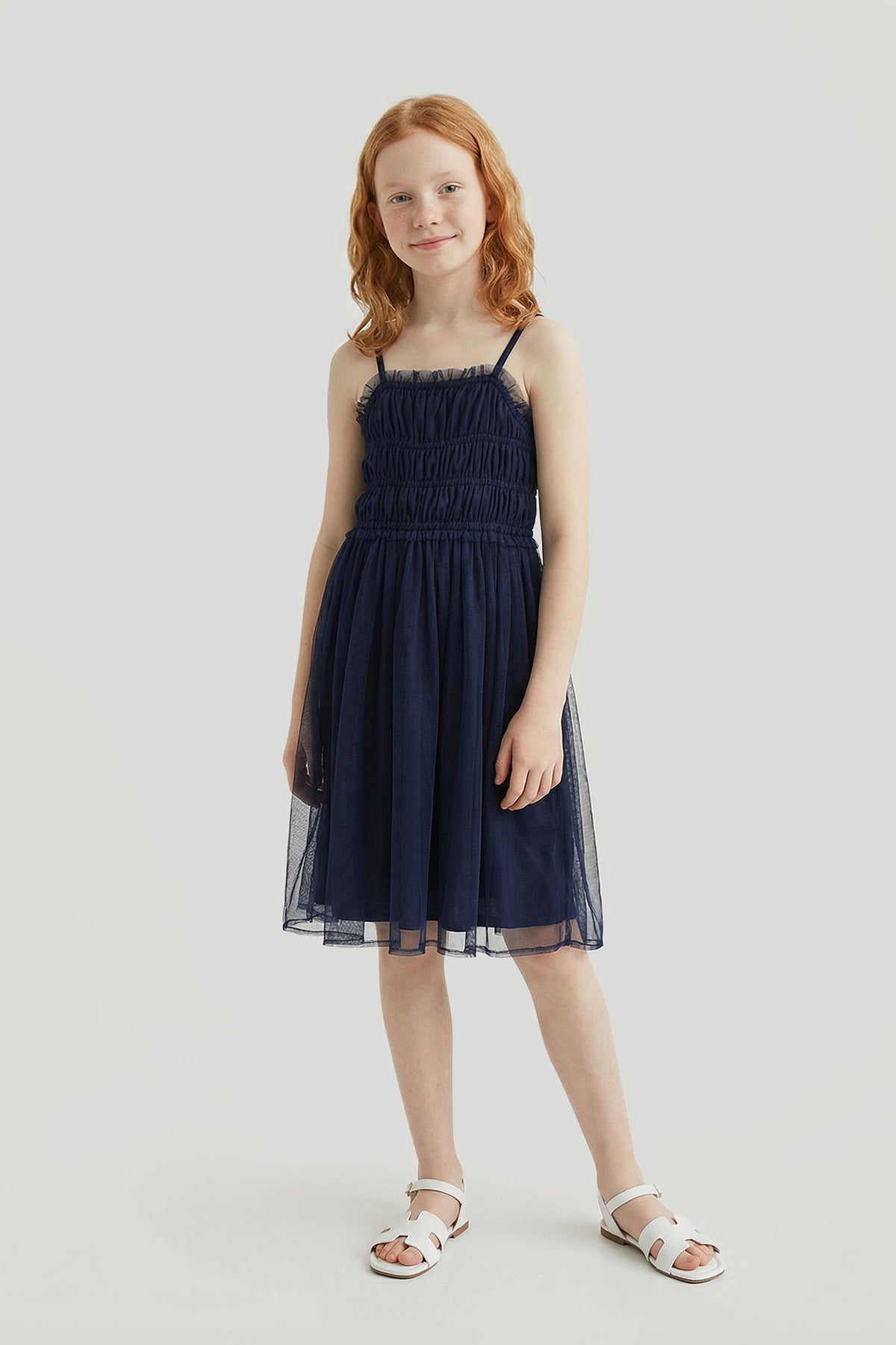 Robe smockée en tulle pour fille