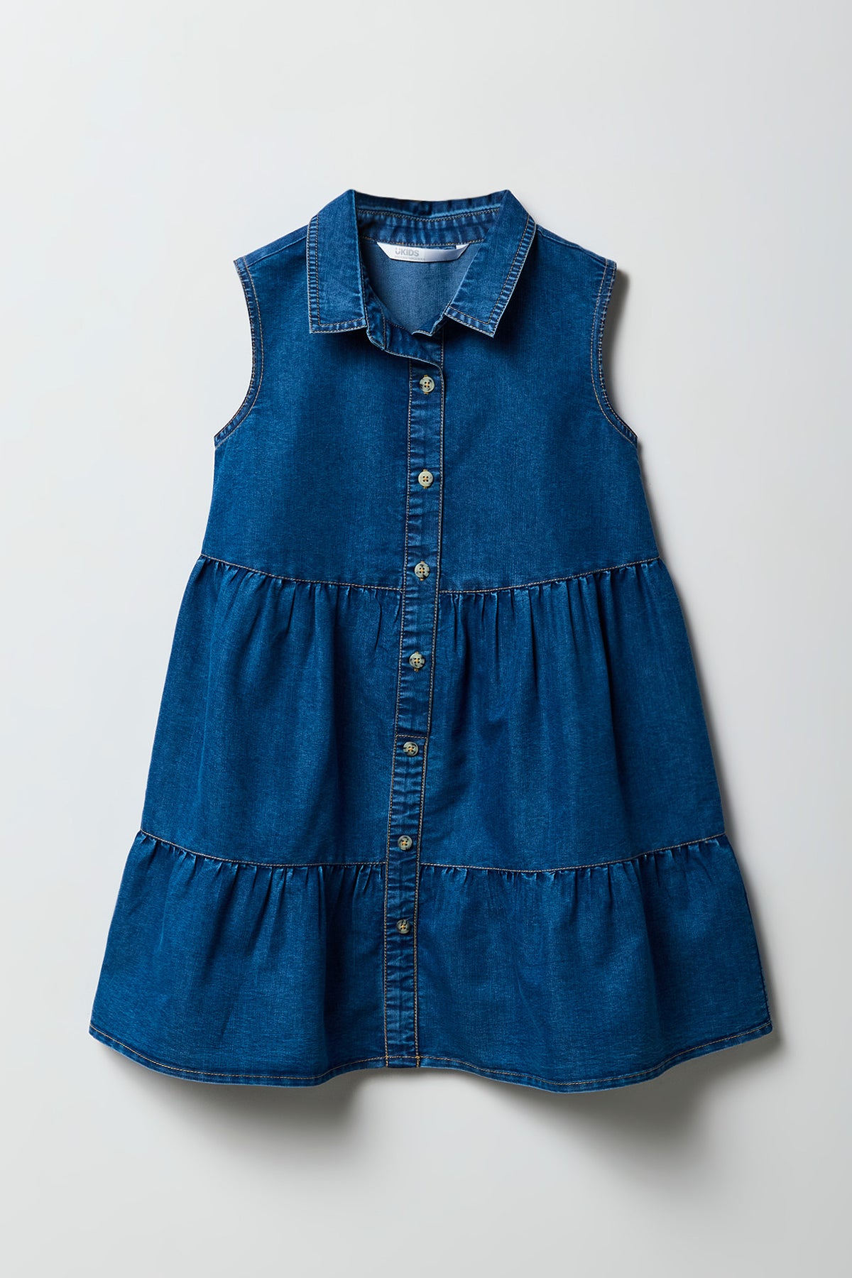 Button Up Tiered Chambray Dress  Urban Planet